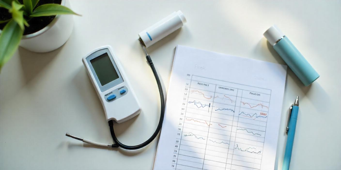 Peak expiratory meter with flat background