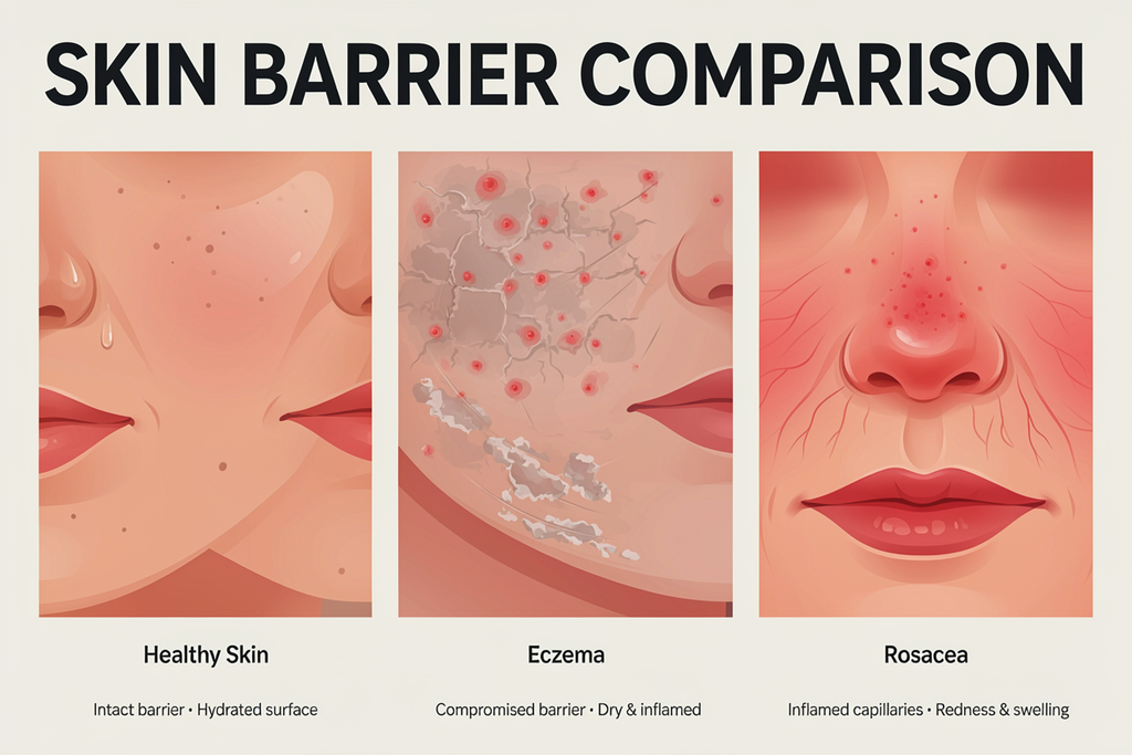 Skin Barrier and Eczema/Rosacea: How a Weak Barrier Triggers Flare-Ups 2 Skin Barrier and Eczema/Rosacea: How a Weak Barrier Triggers Flare-Ups